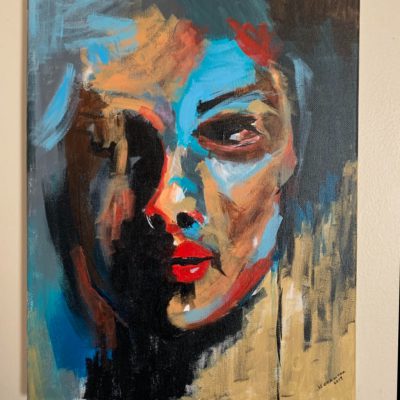 Reflections painting of a colorful abstract face