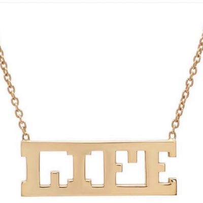 Larissa Bond gold LB pendant necklace